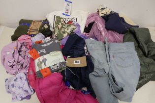 Mixed bag of kids clothes. To include jeans, coats, loungewear, jumpers etc.