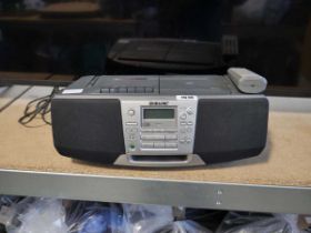 Sony CD radio cassette player, boombox style, with remote control
