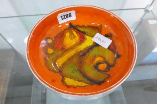 Poole Pottery bowl in orange glaze