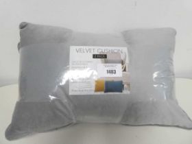 +VAT 2 pack velvet cushions in grey (35x55cm)