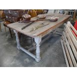 Stripped pine refectory table