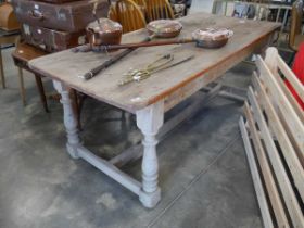 Stripped pine refectory table
