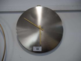 +VAT Brushed chrome circular numeralless wall clock