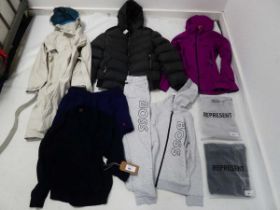 +VAT Selection of clothing to include Patagonia, Represent, Zavetti Canada, etc