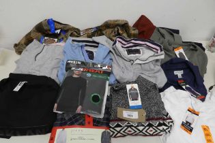+VAT Approx. 15 items of mens clothing to include t shirts, jumpers etc.