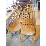 Set of 4 mid century spindle back dining chairs