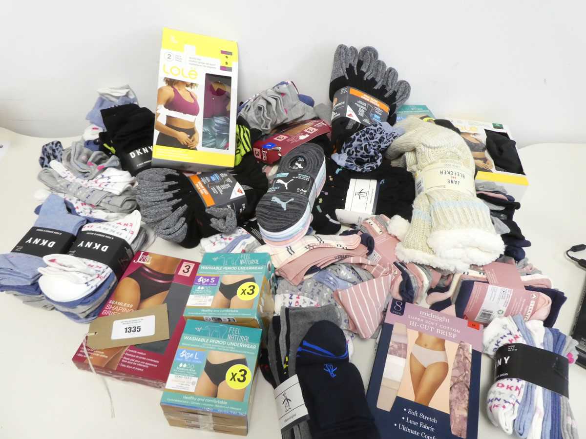 +VAT Mixed bag of mens and womens socks, underwear and bras