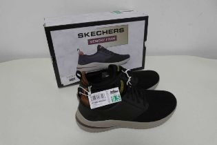 +VAT A boxed pair of mens Skechers Memory Foam trainers. Colour-Black Size-8.5