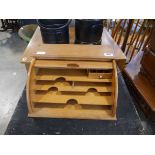 Small tambour fronted letter rack