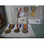 2 groups of WWI service medals