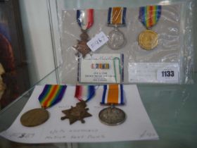 2 groups of WWI service medals