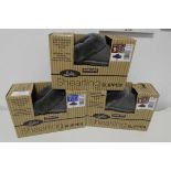 +VAT 3 boxed pairs of womens Kirkland shearling slippers. All in grey. ( x2 size 7 & x1 size 5).