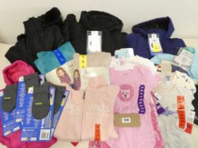 Mixed bag of childrens clothing to include coats, jumpers, bodysuits, gloves ect.