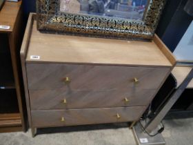 Modern wood finish chest of 3 drawers