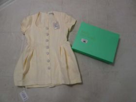 +VAT Self-Portrait cream boucle short sleeve mini dress in cream size 16 in box