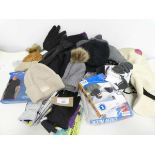 +VAT Mixed bag of mens and womens hats, socks, gloves ect