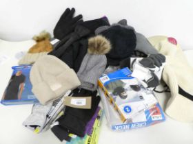 +VAT Mixed bag of mens and womens hats, socks, gloves ect