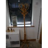 Free standing faux bamboo hat and coat stand