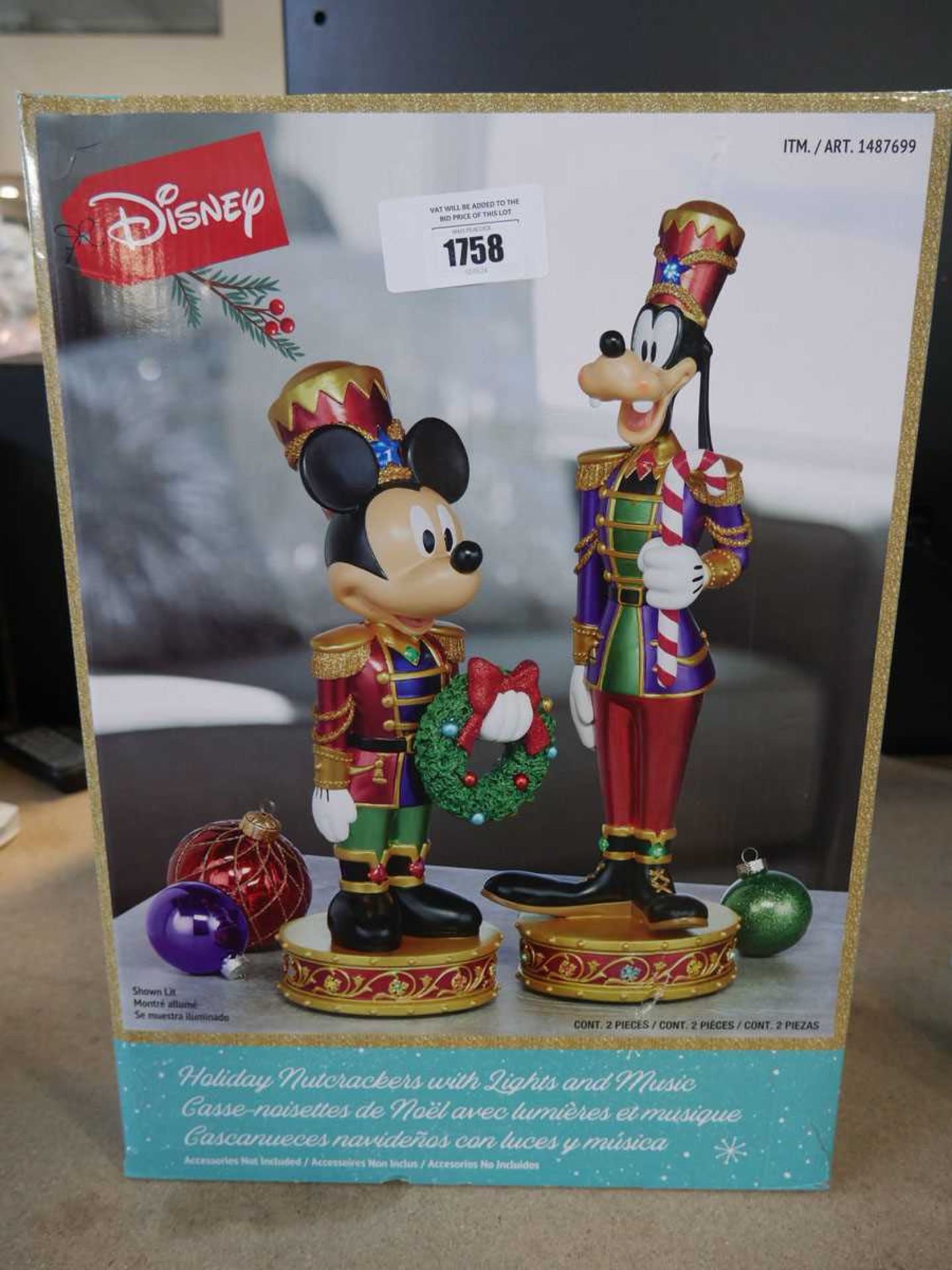 +VAT Disney Holiday Nutcracker set with lights and music incl. Mickey Mouse and Goofy