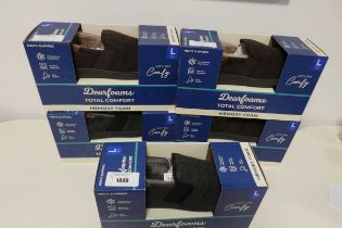 +VAT 5 boxed pairs of mens Dearfoam slippers. All size 10-11