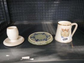 Various McIntyre, Burslem items incl. match stick holder and 2 others