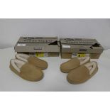 +VAT 2 boxed pairs of mens Kirkland suede slippers. Both size 7.