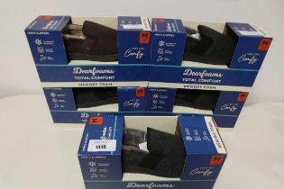 +VAT 5 boxed pairs of mens Dearfoam slippers. All size 8-9
