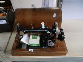 +VAT The Harris No. 9H vintage sewing machine in case