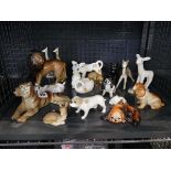 Cage containing various animal style ornaments by W.R. Midwinters Ltd., Burslem, England