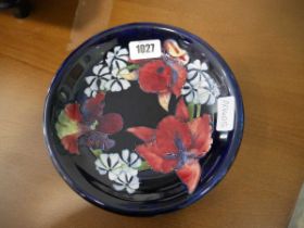 Moorcroft plate in orchid pattern - signature on back