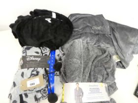 +VAT Bag containing DKNY bath robe, Tommy Bahama bath robe, Disney lounge suit & Comfy original