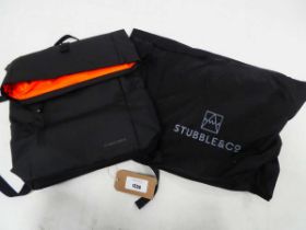 +VAT Stubble&Co large roll top backpack in black