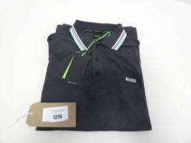 +VAT Hugo Boss polo t-shirt in navy size L