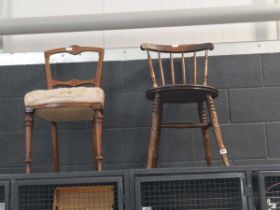 2 vintage style wooden chairs