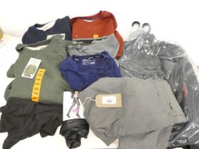 +VAT Approx. 20 items of mens and womens clothing to include tops, jumpers, trousers ect.