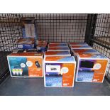 +VAT Cage containing a large qty of Philips and TCP smart colour changing light bulbs and strip