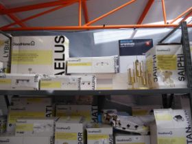 +VAT Shelf containing large qty of mixed style interior lighting