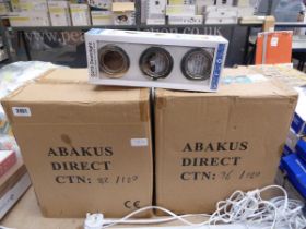 2 boxes containing Abakus chrome down lights