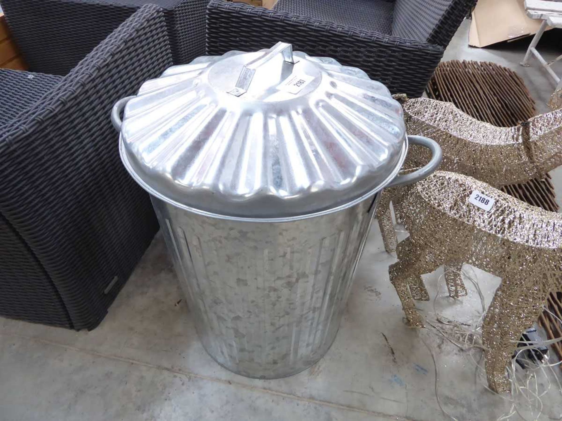 +VAT Galvanised twin handled bin