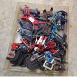 Crate containing a large qty of engineers clamps and vices