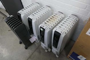 5 De'Longhi electric oil filled radiators (4 Dragon 4 Pro and 1 Radial S)