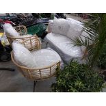 3 piece outdoor rope effect garden seating set, to include a 2 seater sofa, 2 armchairs each with