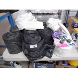 +VAT Large quantity of black bin liners with 6 rolls of white bin liners