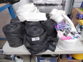 +VAT Large quantity of black bin liners with 6 rolls of white bin liners