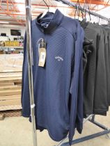 +VAT 3 Callaway 1/4 zip jumpers all navy size XXL