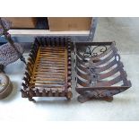 Pair of weathered decorative metal fire grates