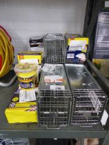 +VAT Large quantity of various style pest cages and bait