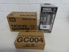 +VAT Boxed NOCO Genius 2 6V & 12V battery charger and maintainer (with brown outer box) with NOCO