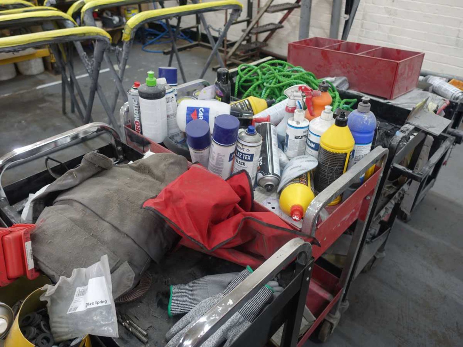+VAT Seven steel mobile work trolleys, together with a range of parts and accessories - Image 6 of 7
