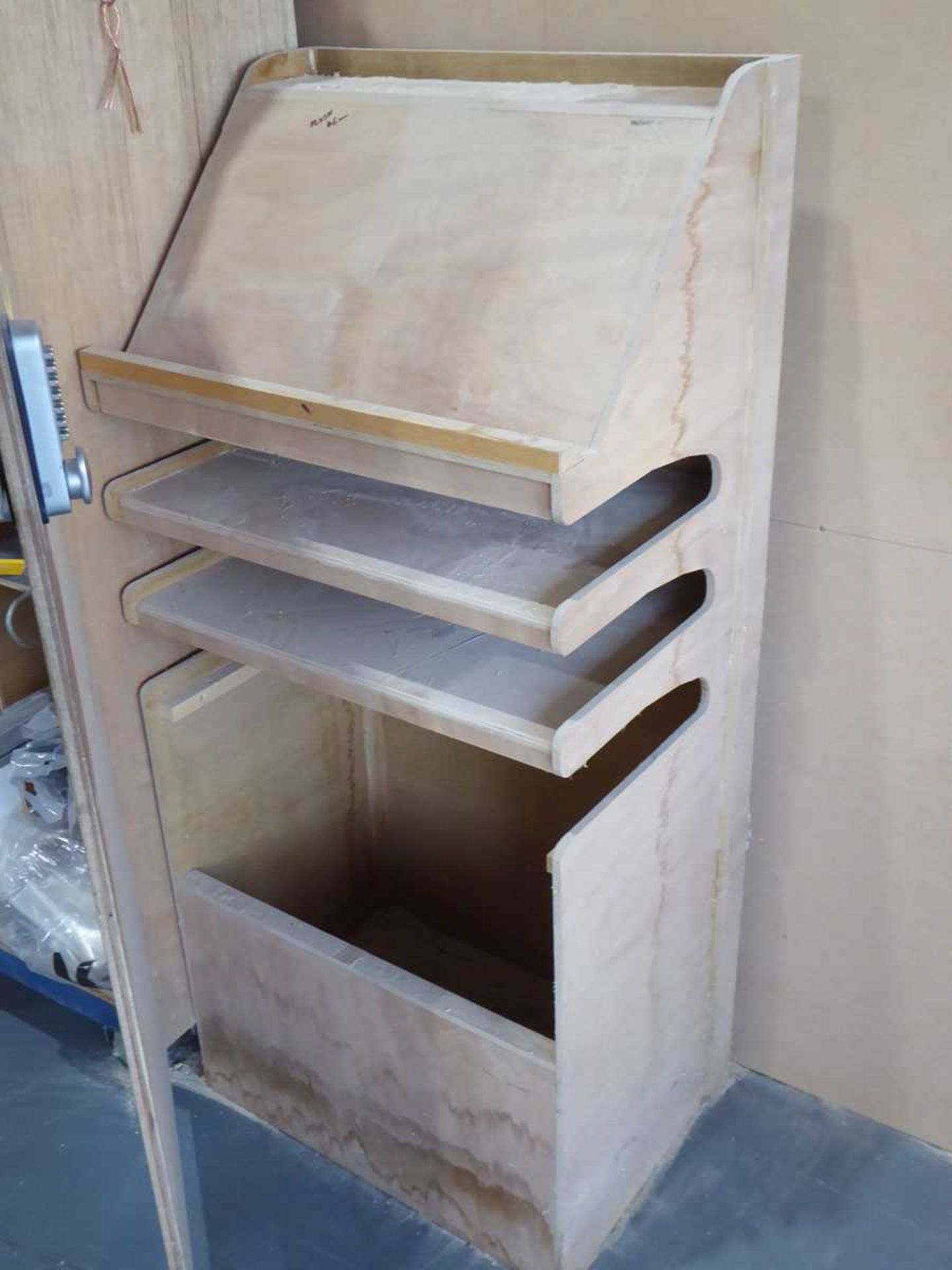 +VAT Plywood double door cupboard containing a range of screws and other fixings, extension leads, - Bild 2 aus 3